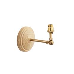 Step Wing Ash Wood And Brushed Aged Brass Adjustable Wall Light 115075