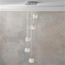 Talia 5 Crystal Cluster Ceiling Pendant 77566