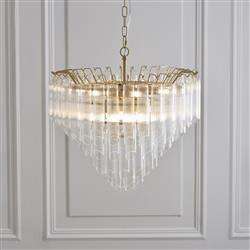 Toulouse 12 Light chandelier Satin Brass And Clear Angled Glass 114198