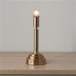 Upton Brushed Aged Brass Plate Portable Rechargeable Touch Lamp 110461