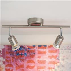 Avenue Double Brushed Steel Spotlight 2113180132