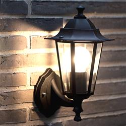 Cardiff Black Outdoor Upwards Wall Light 74371003