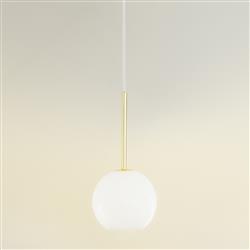 Franca 13 Single Brass And White Pendant 2312523035