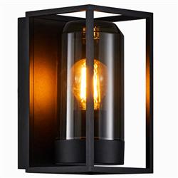 Griffin Black And Smoked IP44 Wall Light 2218131047