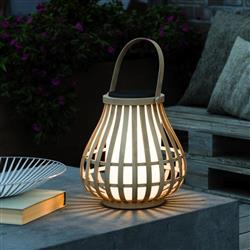 Leo Solar IP44 Bamboo Twilight Outdoor Lantern 2118095062