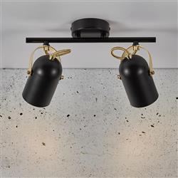 Lotus Black And Brass Double Spotlight 50110103