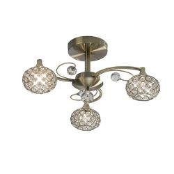 Cara 3 Arm Crystal Ceiling Light