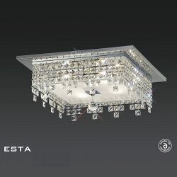 Esta 4 Light Square Crystal Flush Fitting IL30262