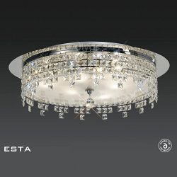 Esta 6 Lamp Round Crystal Flush Light IL30263