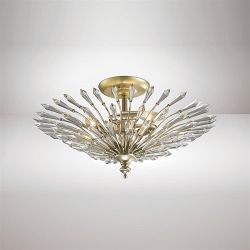 Fay Semi-Flush Ceiling Fitting Aged Silver/Gold Clear Crystal IL31671