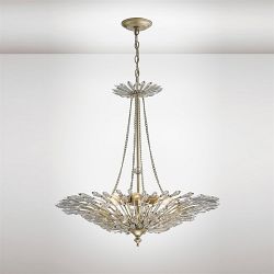 Fay Six Light Ceiling Fitting Aged Silver /Gold With Crystal IL31672