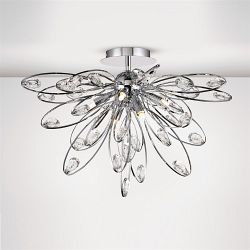 Harlow Polished Chrome Six Light Semi-Flush Ceiling fitting IL31645