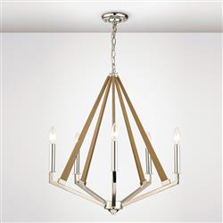 Hilton 5 Arm Ceiling Pendant Polished Nickel IL31682