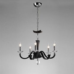 Nardini Black And Chrome 5 Arm Ceiling Light IL31035