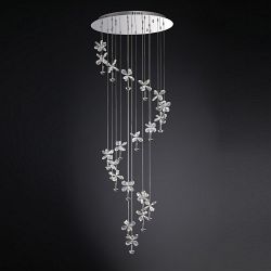 Aviva Polished Chrome LED Crystal Cluster Pendant Light IL31144