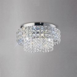 Edison Round Chrome And Crystal 4 Light Ceiling Fitting IL31150