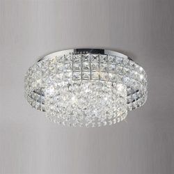 Edison 7 Light Round Chrome And Crystal Ceiling Fitting IL31151