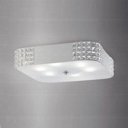 Denver 6 Light Flush Crystal White Ceiling Fitting IL31192