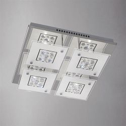 Cosmic Chrome Flush Crystal Ceiling Light IL31252