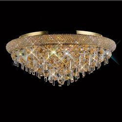 Alexandra Round French Gold Crystal 9 Light Ceiling Fitting IL32107