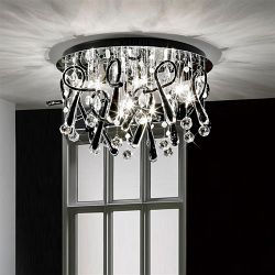 Class Chrome And Black Crystal Flush Light IL50385