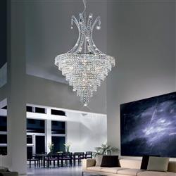 Kanya Polished Chrome Crystal Pendant Light IL30019