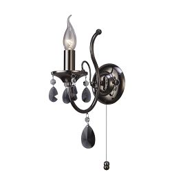 Luna 1 Arm Black Chrome Wall Light IL30901