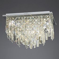 Maddison 6 Lamp Square Flush Crystal Ceiling Fitting