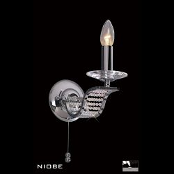 Niobe Chrome Asfour Crystal Single Wall Light IL30341