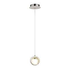 Salvio Round White And Chrome LED Ceiling Pendant IL80065