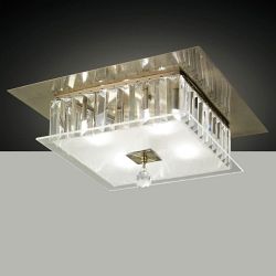 Tosca Square 4 Light Crystal Flush Fitting