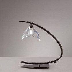 Eclipse Arc Single Optical Glass Table Lamp 