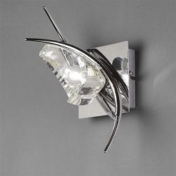 Eclipse Single Switched Cut Glass Wall Light 