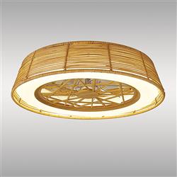 Indonesia Large LED Rattan Reversible CCT Ceiling Fan light M7810