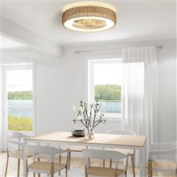 Kilimanjaro Large Rattan LED Flush And Semi Flush CCT Fan M7811