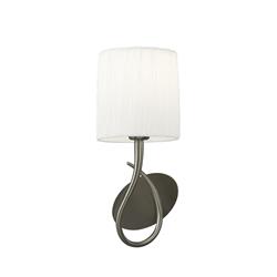 Lua Satin Nickel Single Wall Light With White Shade M3701/S