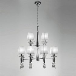 Tiffany 12 Arm Chrome Multi Arm Crystal Ceiling Light M3850