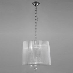 Tiffany Chrome Three Light Hanging Crystal Ceiling Pendant M3860