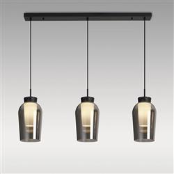 Nora Metal And Glass Linear Pendant Fitting