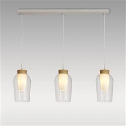 Nora Metal And Glass Linear Pendant Fitting