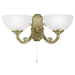 Savoy Double Wall Light Antique Brass 82752