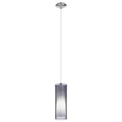 Pinto Nero Matt Nickel Single Pendant Light with Smoked Glass 90304