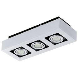 Loke 1 LED Brushed Aluminium Triple Ceiling Spotlight 91354