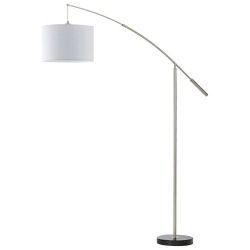 Nadina Satin Nickel Floor Lamp And Shade 92206