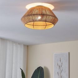 Alderney Brown And Black Semi-Flush Ceiling Light 43784