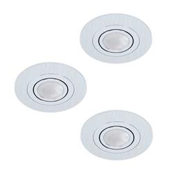 Areitio LED Brushed Aluminium Round Recessed Set of 3 Spots 98639