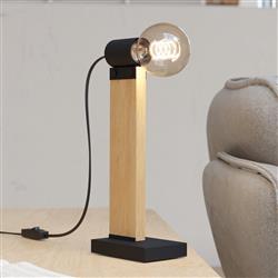 Bailrigg Black And Wooden Table Lamp 43904