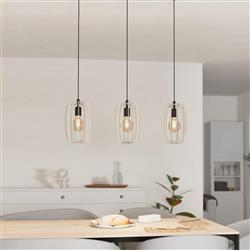 Bajazzara Black Three Lamp Various Colour Shade Pendant Light