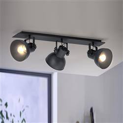 Barnstaple 1 Triple Ceiling Spot Light Black 43433