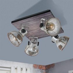 Barnstaple Brown Patina Used Zinc Four Light Ceiling Spotlight 49653